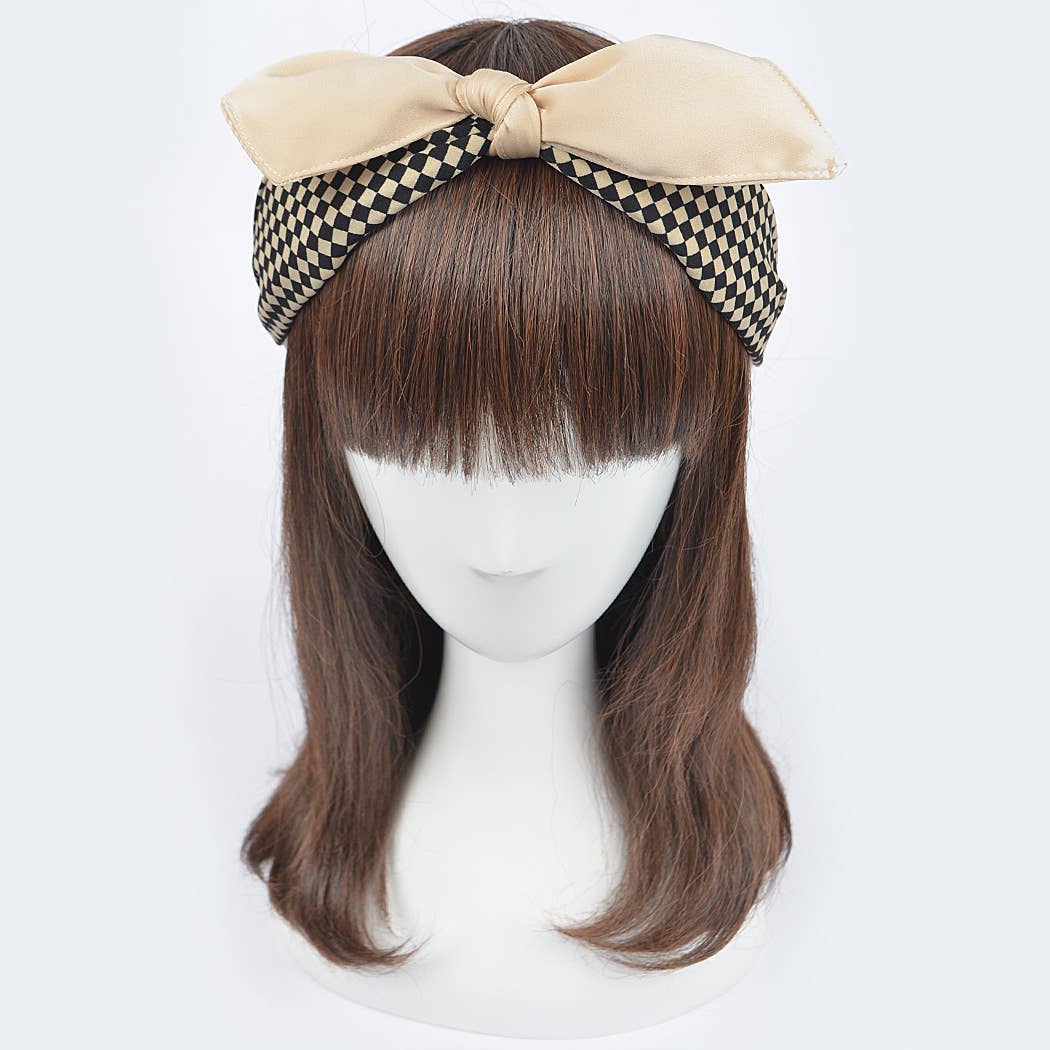 Mixed Material Bow Head Band