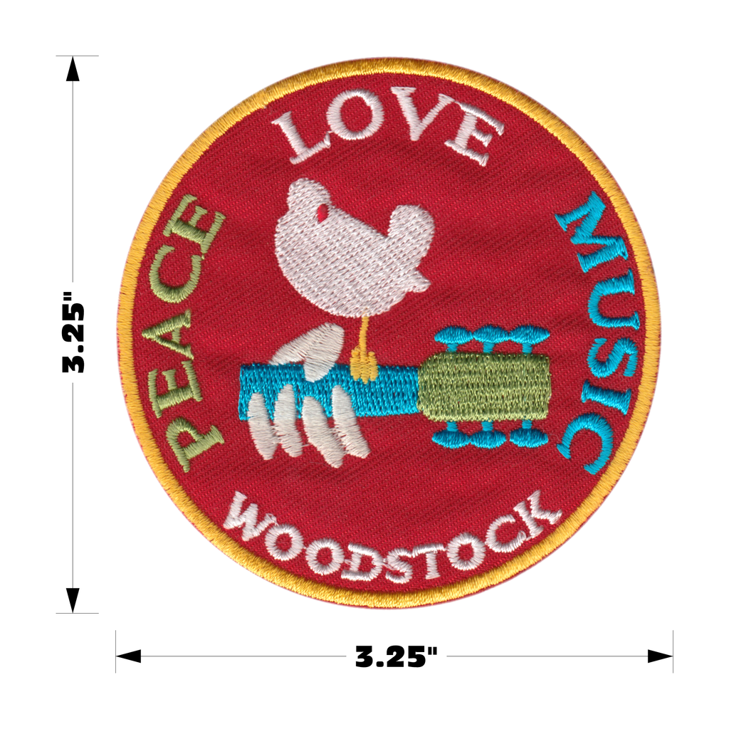 Patch - Woodstock - Peace, Love, Music - 1960s Band Festival