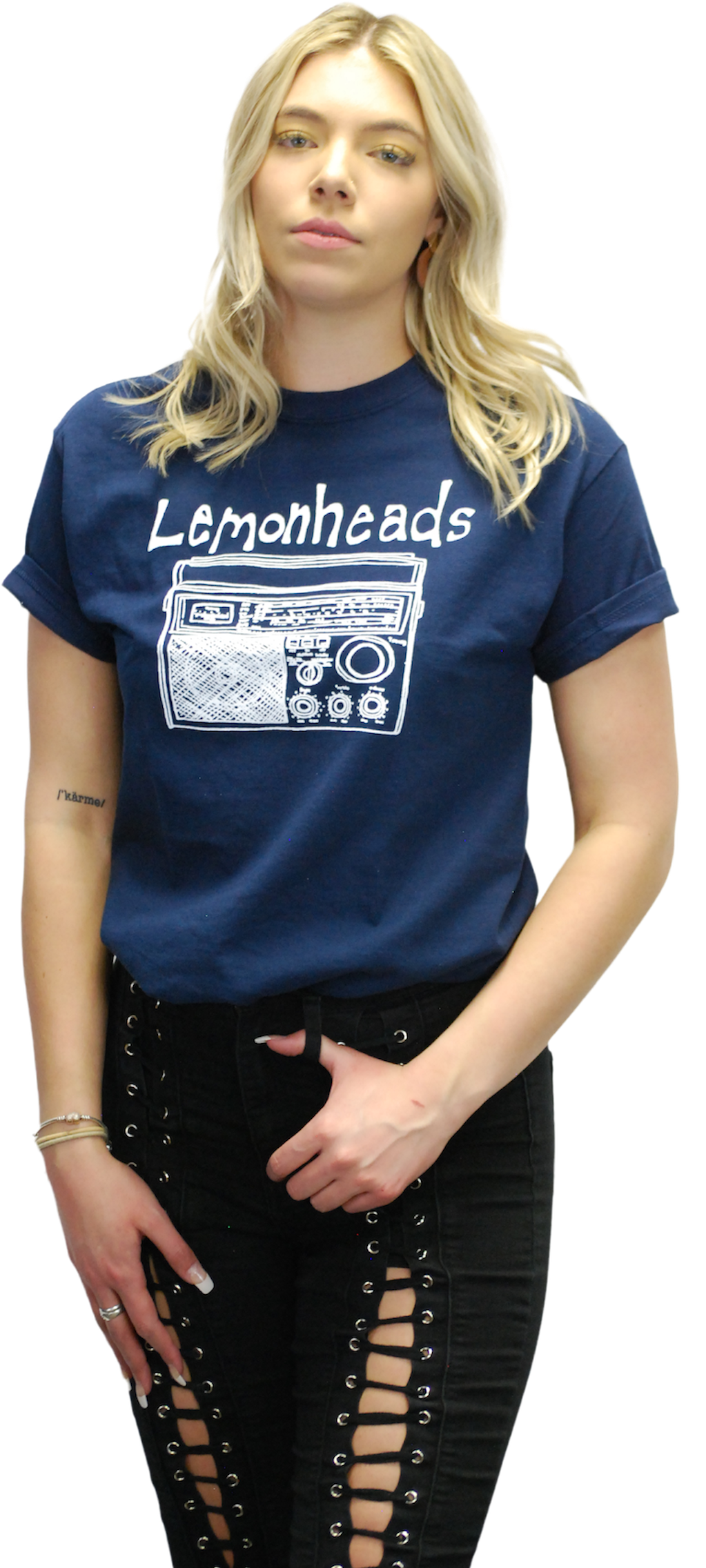 LEMONHEADS "RADIO" NAVY T-SHIRT
